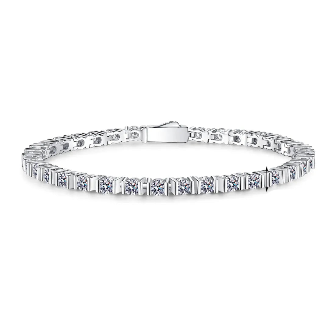 Moissanite Box-Set Tennis Bracelet