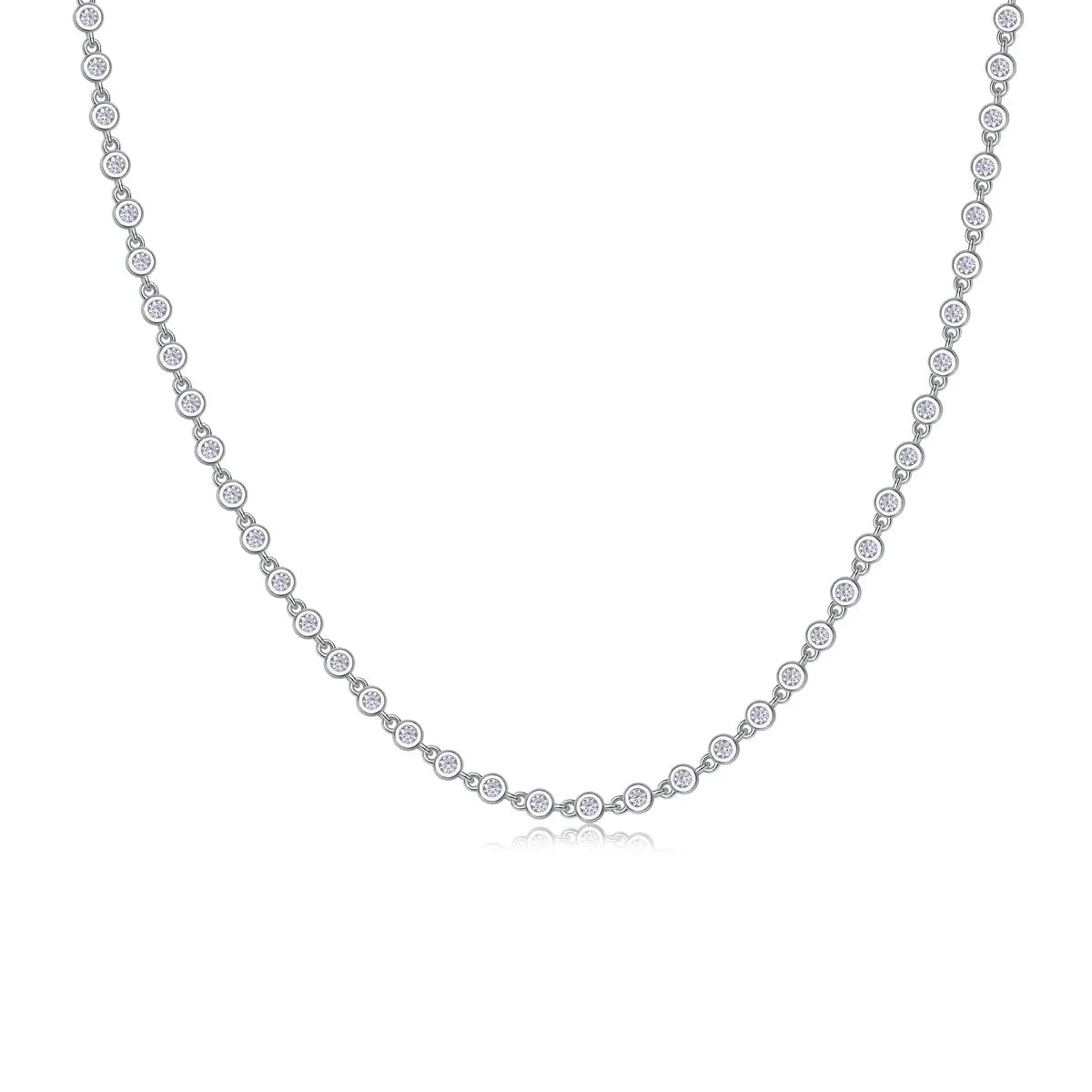 Moissanite Bezel Link Tennis Necklace