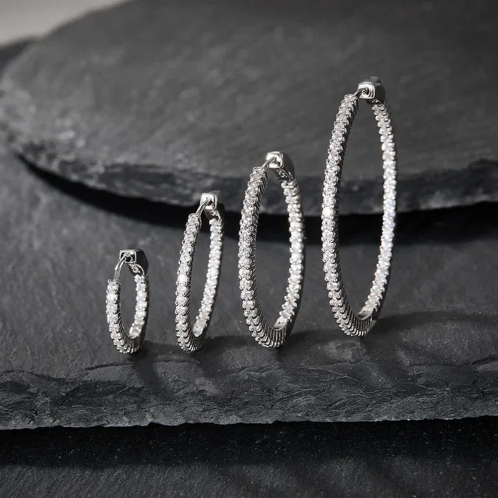 Inside Out Moissanite Hoop Earrings