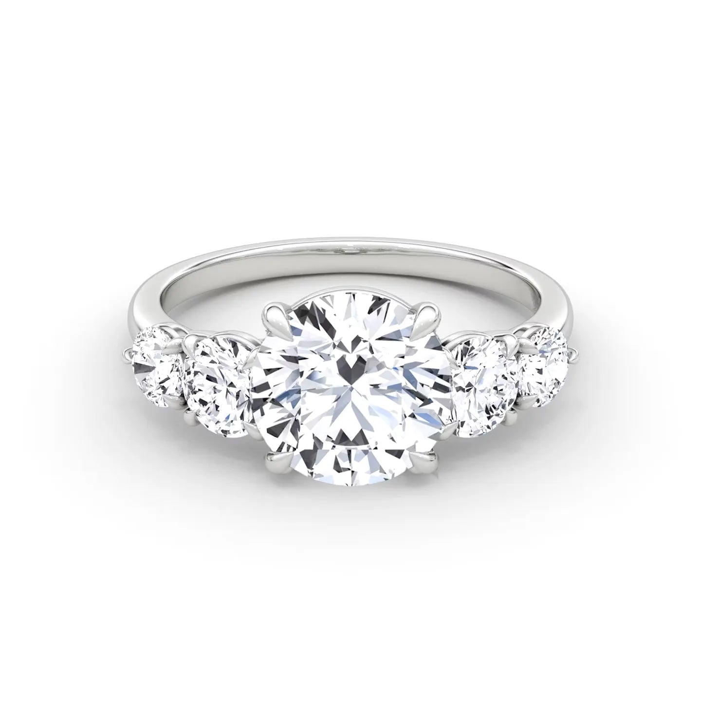 The Signature Five Stone Round Moissanite Engagement Ring