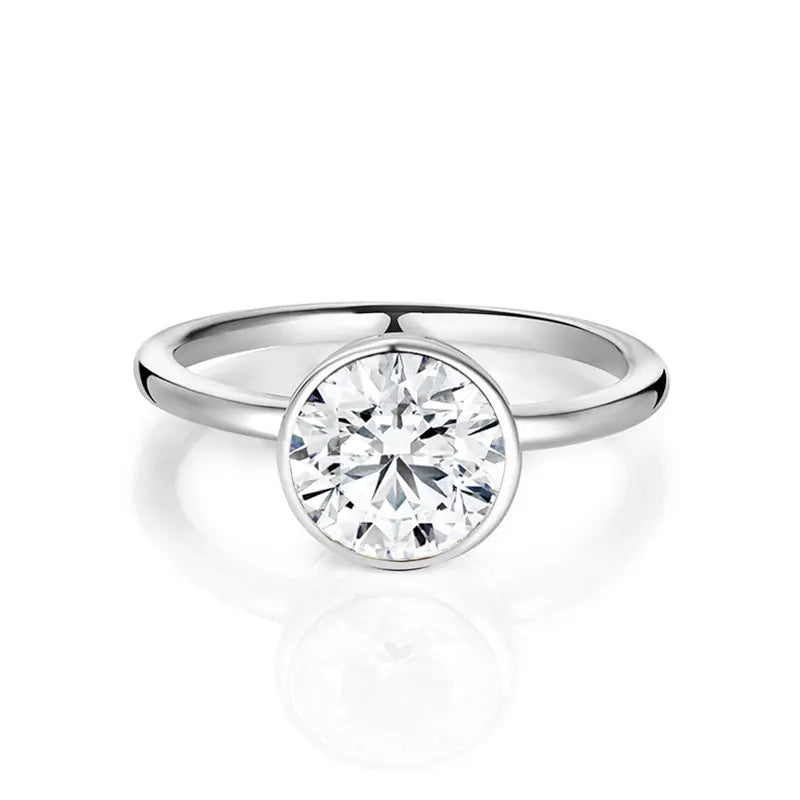 Solitaire Bezel Moissanite Ring 2.0 ct