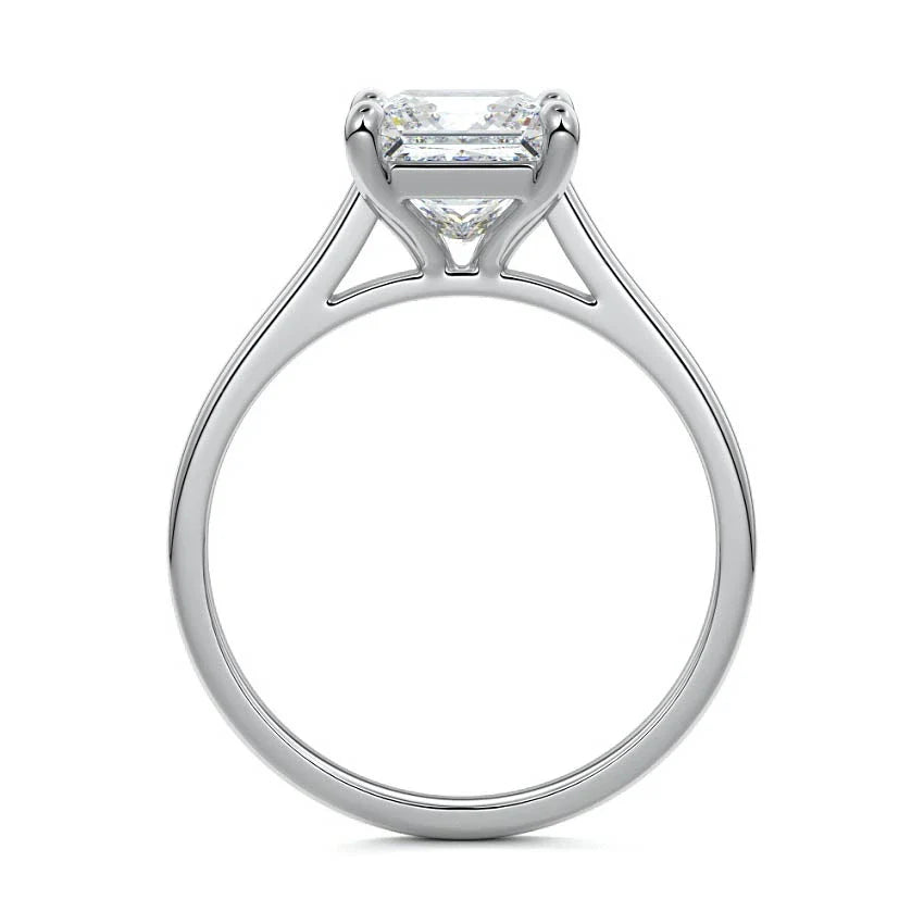 Cathedral Solitaire Princess Moissanite Engagement Ring