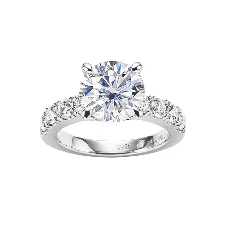 Half Eternity French Pave Moissanite Ring