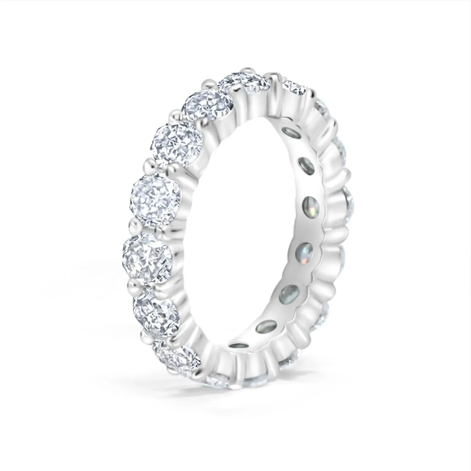 Shared Prong Moissanite Eternity Wedding Band 4.0mm