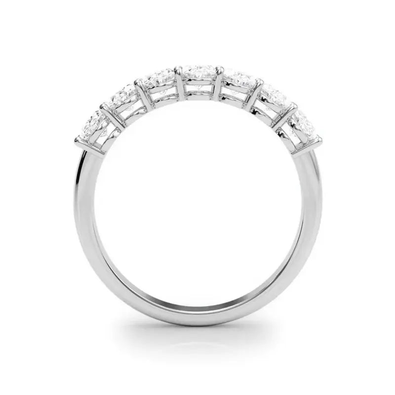 Seven Oval Moissanite Eternity Band