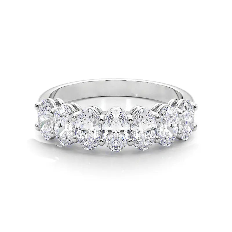 Seven Oval Moissanite Eternity Band