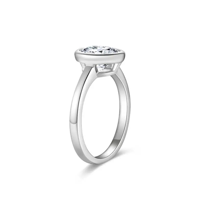 Solitaire Bezel Moissanite Ring 2.0 ct