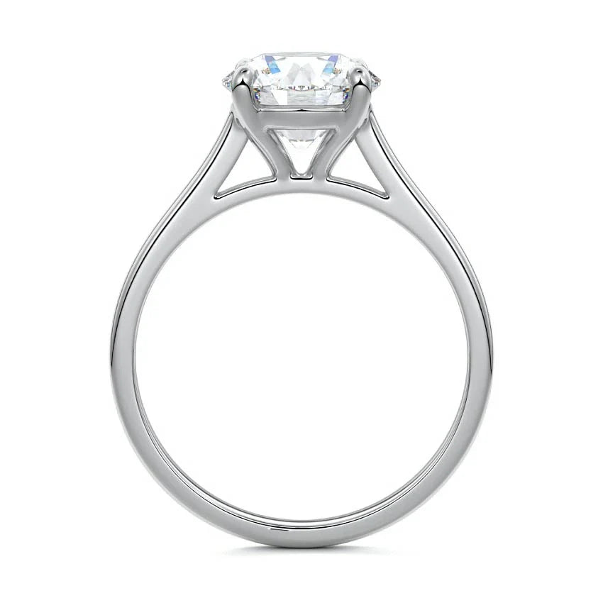 Cathedral Solitaire Moissanite Engagement Ring