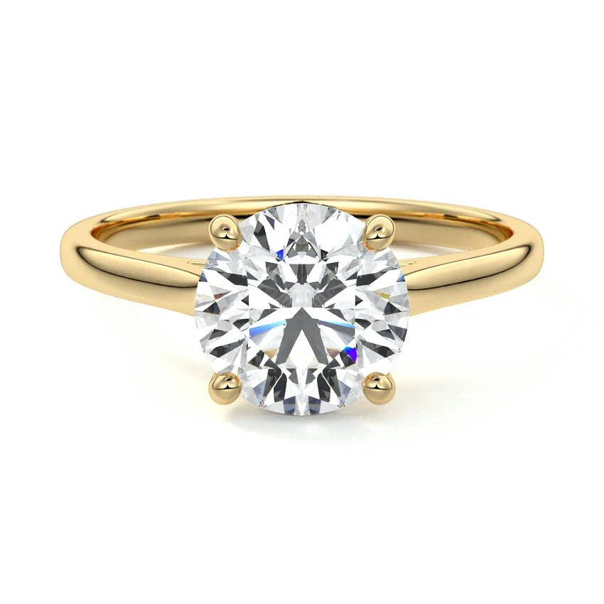 Cathedral Solitaire Moissanite Engagement Ring