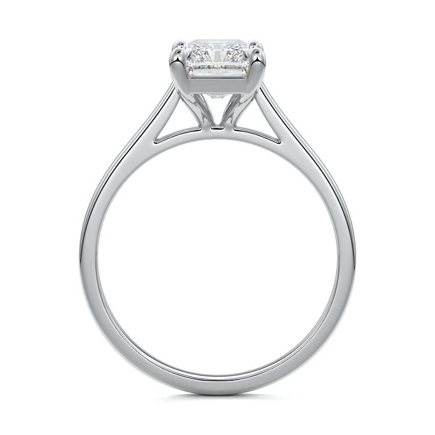 Cathedral Solitaire Radiant Moissanite Engagement Ring