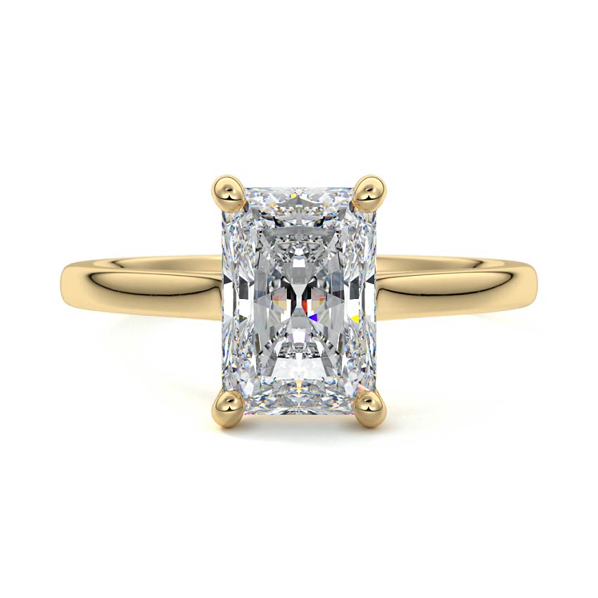Cathedral Solitaire Radiant Moissanite Engagement Ring