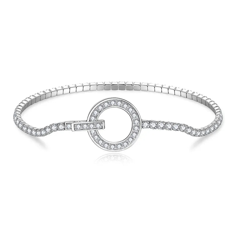 Circular Clasp Moissanite Tennis Bracelet