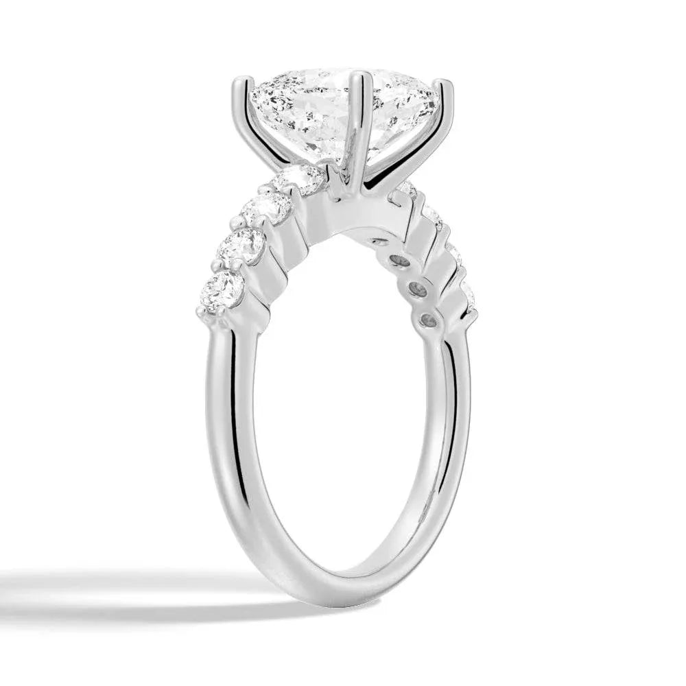 Classic Shared-Prong Cushion Moissanite Engagement Ring