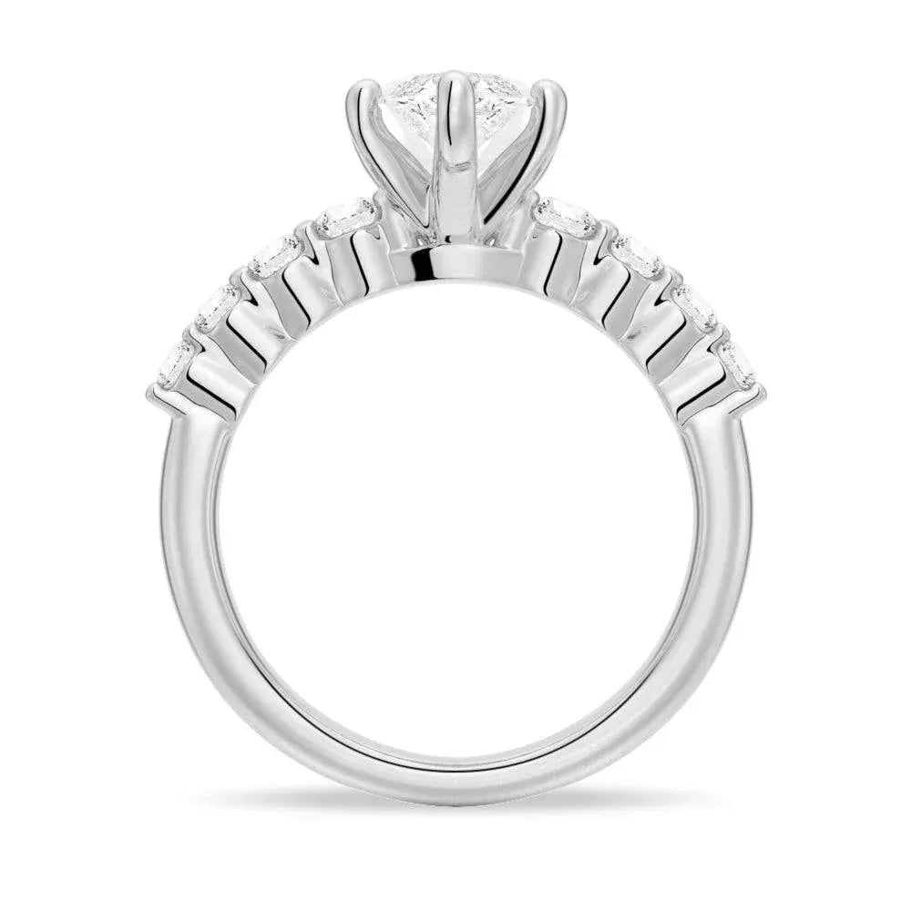 Classic Shared-Prong Marquise Moissanite Engagement Ring