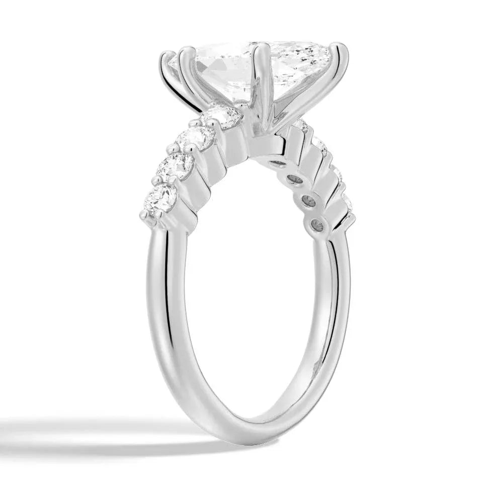 Classic Shared-Prong Marquise Moissanite Engagement Ring