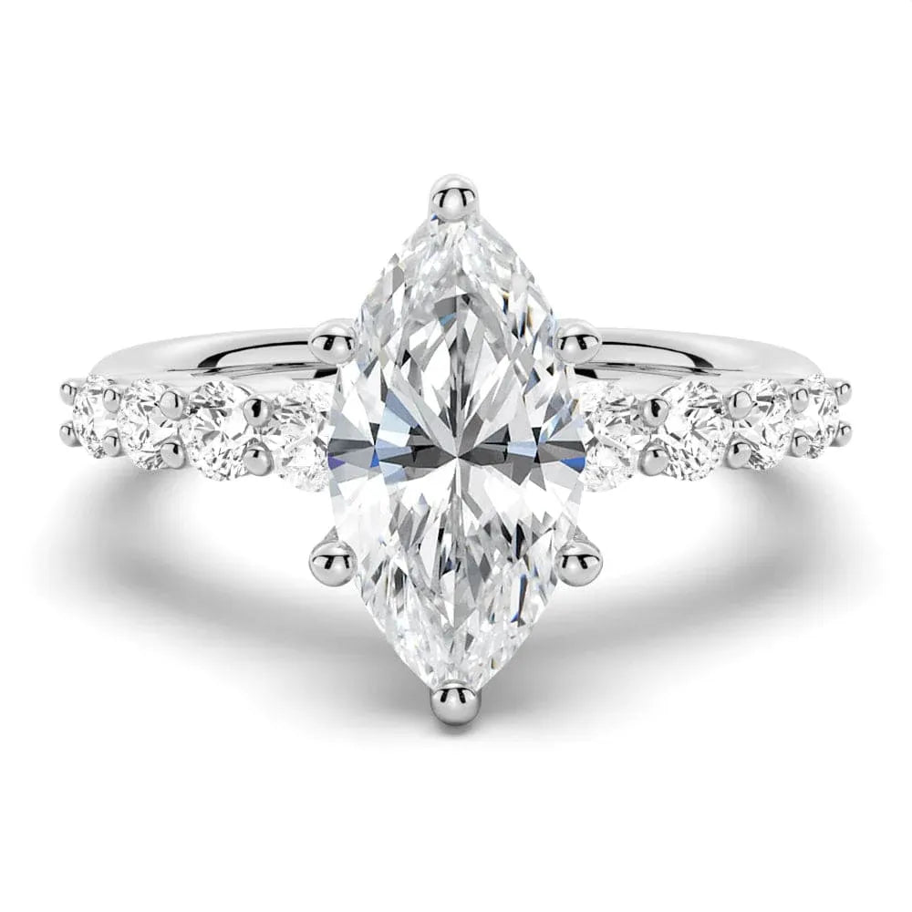 Classic Shared-Prong Marquise Moissanite Engagement Ring