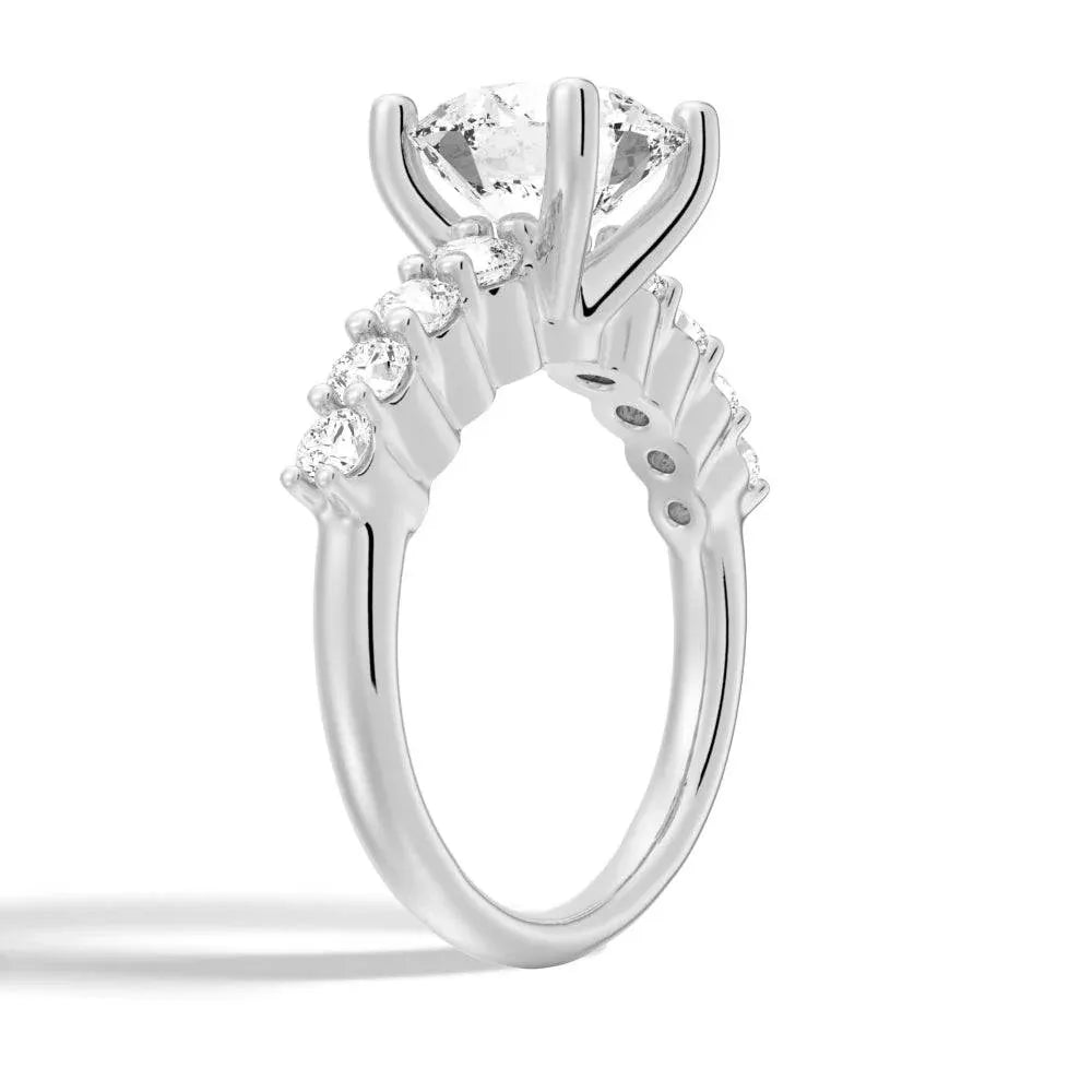 Classic Shared-Prong Round Moissanite Engagement Ring