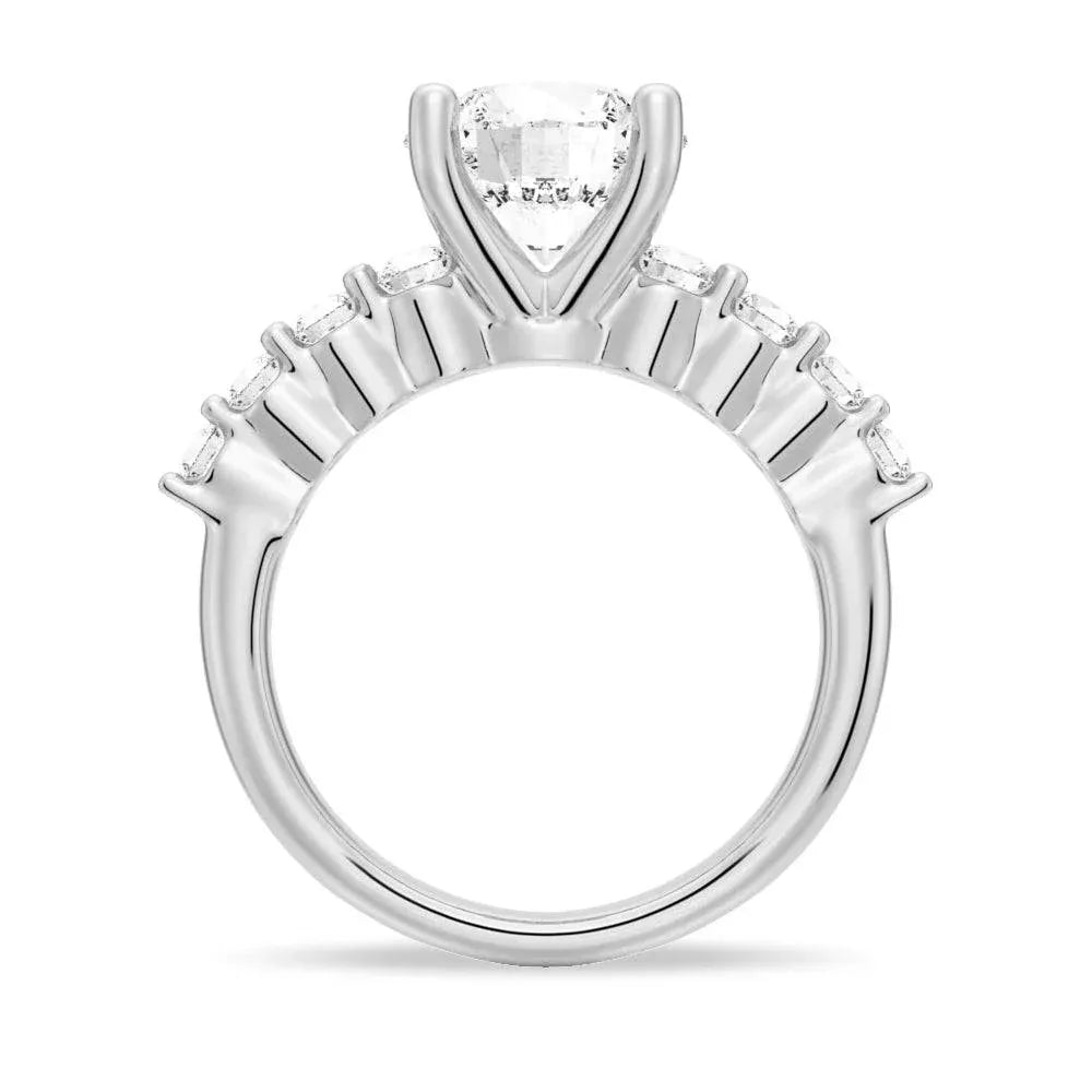 Classic Shared-Prong Round Moissanite Engagement Ring