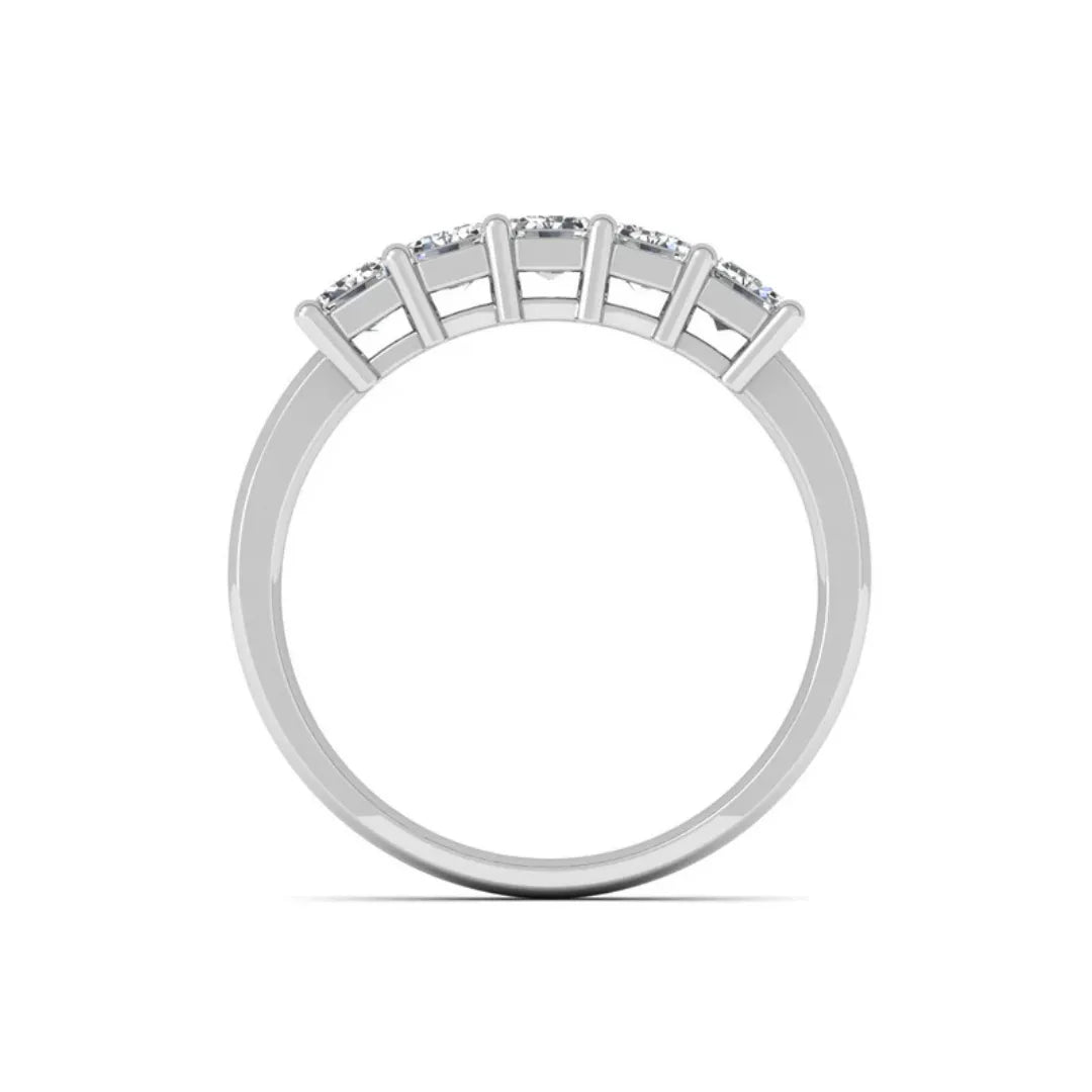 Five-Stone Emerald-Cut Moissanite Band Ring