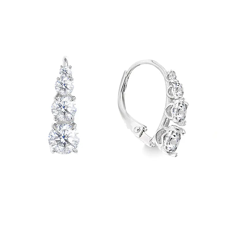 Gradient Leverback Moissanite Earrings