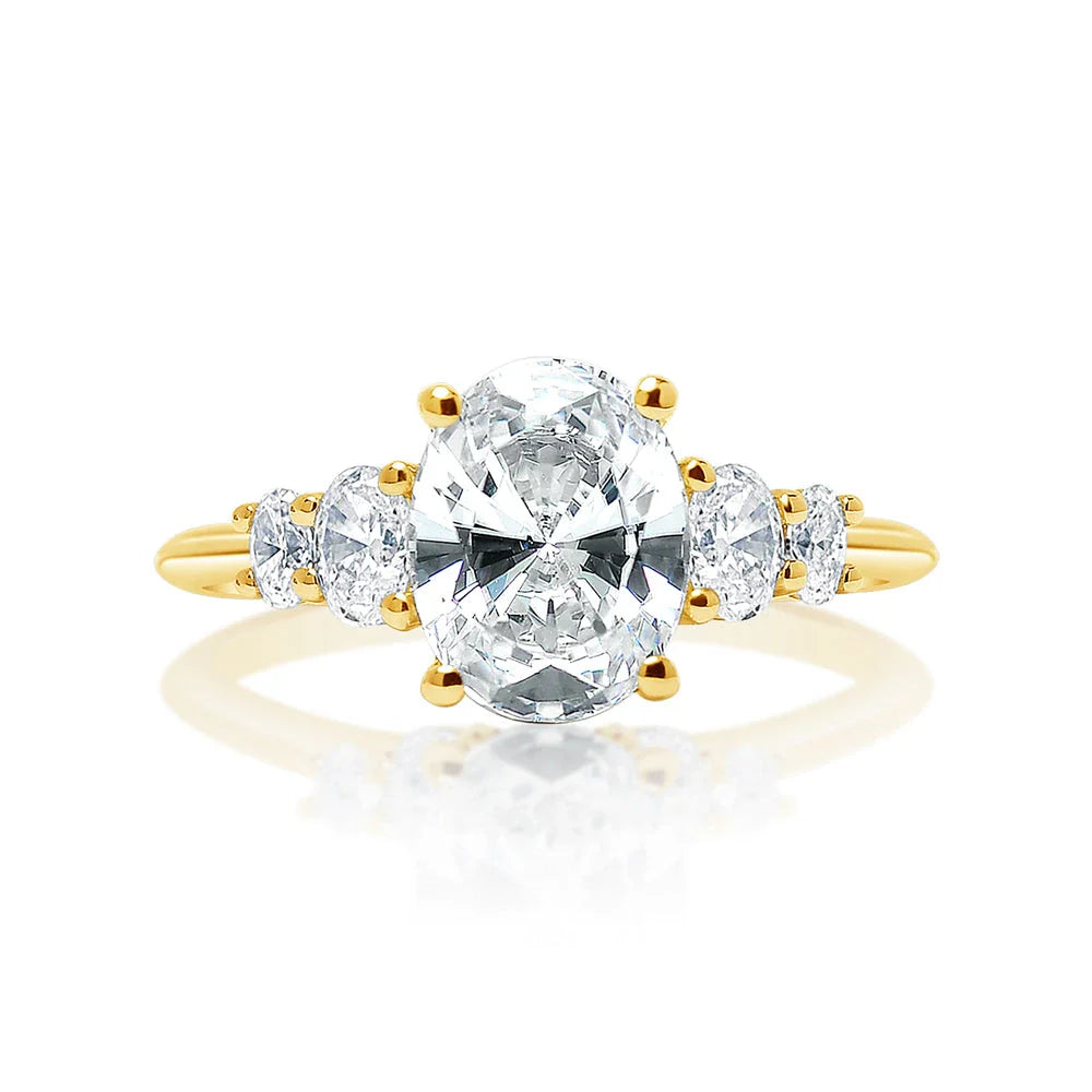 Five Stone Oval Moissanite Ring