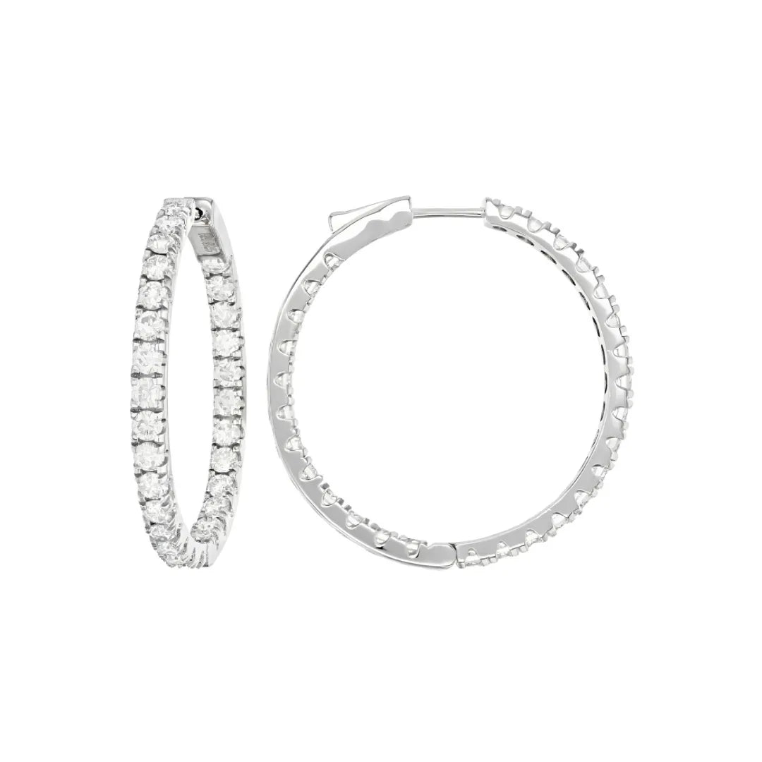 Large Inside Out Moissanite Hoop Earrings