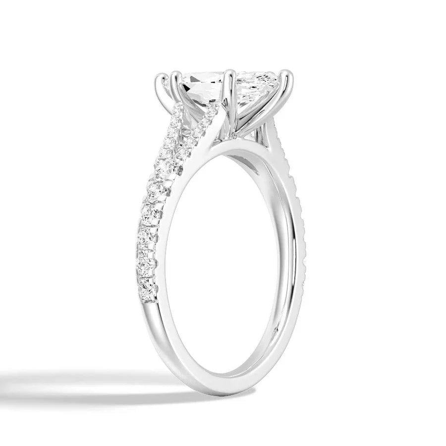 Split-Shank Marquise Moissanite Engagement Ring