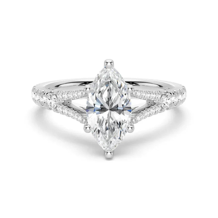 Split-Shank Marquise Moissanite Engagement Ring