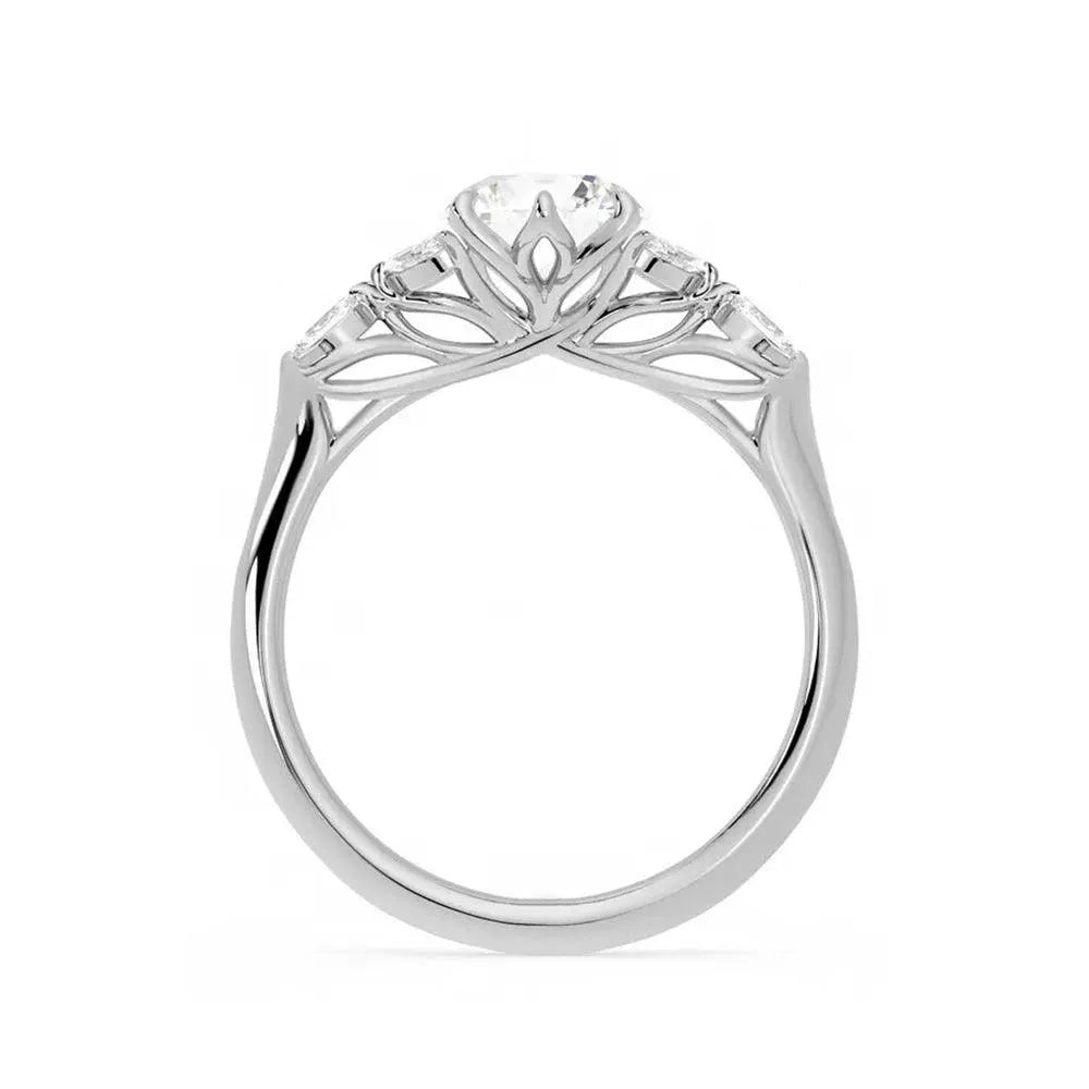 Marquise Petals Marquise Moissanite Engagement Ring