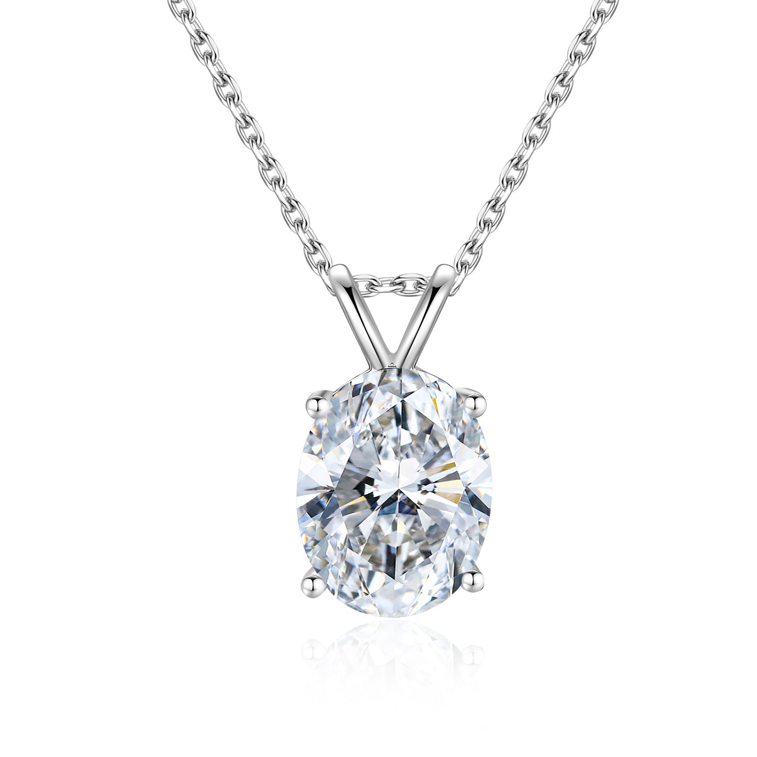 Niche Minimalist Oval Moissanite Necklace