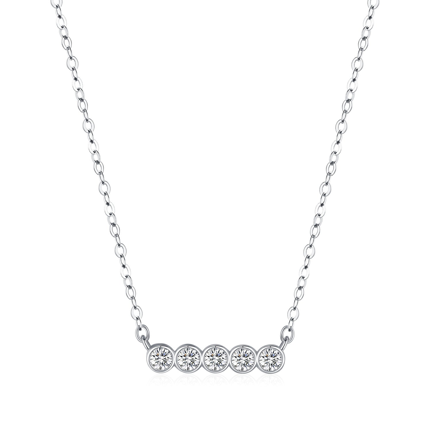 Row of Bubbles Moissanite Necklace