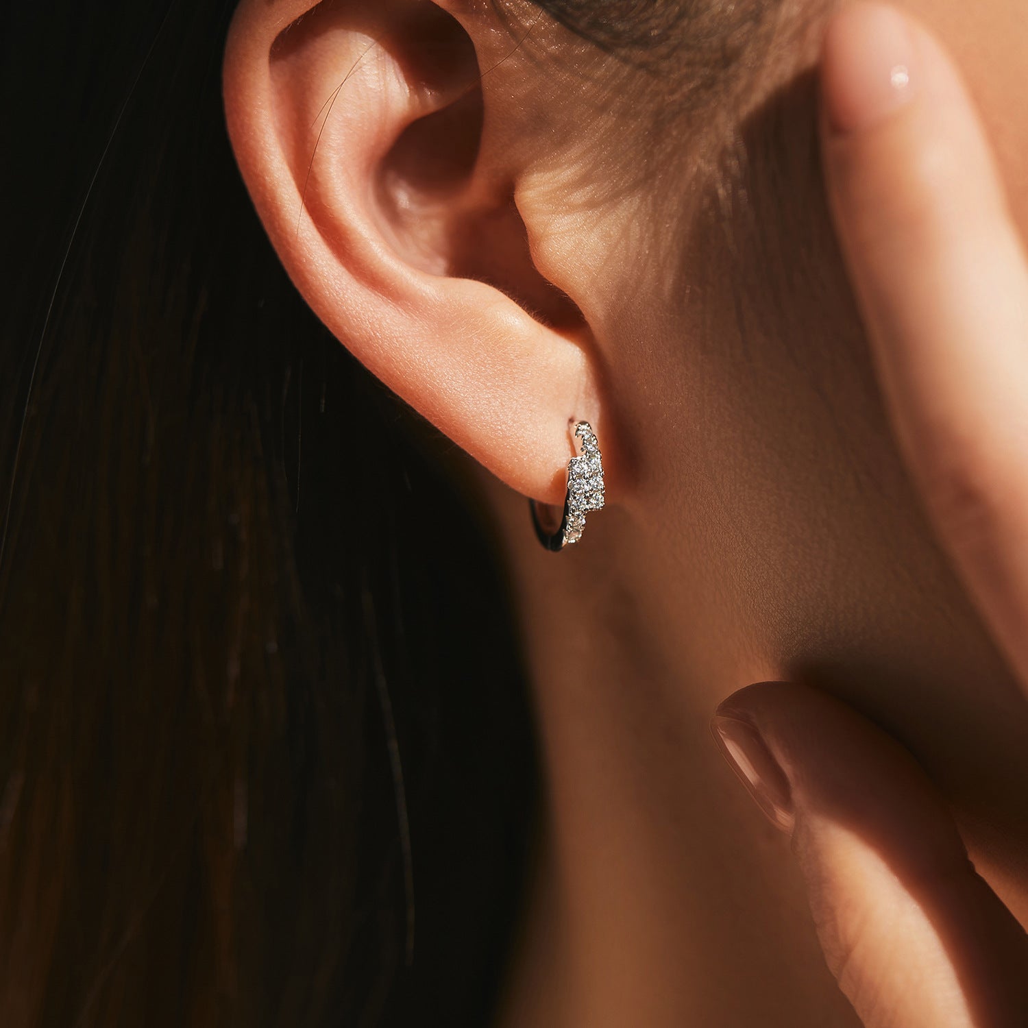 Double-Row Moissanite Hoop Earrings