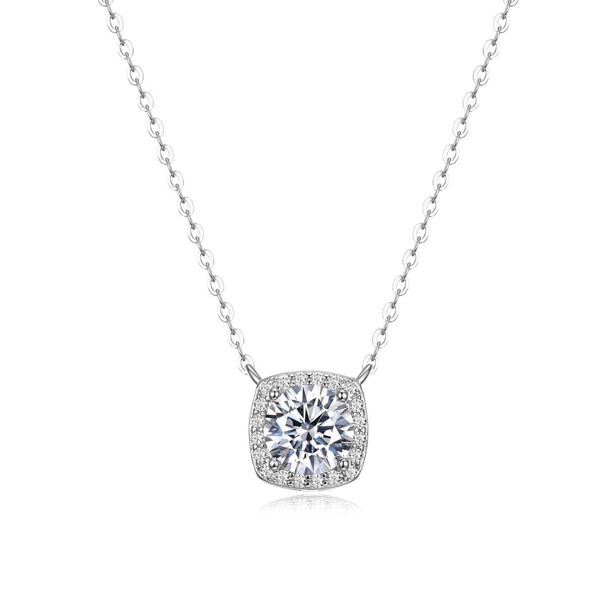 Classic Sugar-Cube Moissanite Necklace