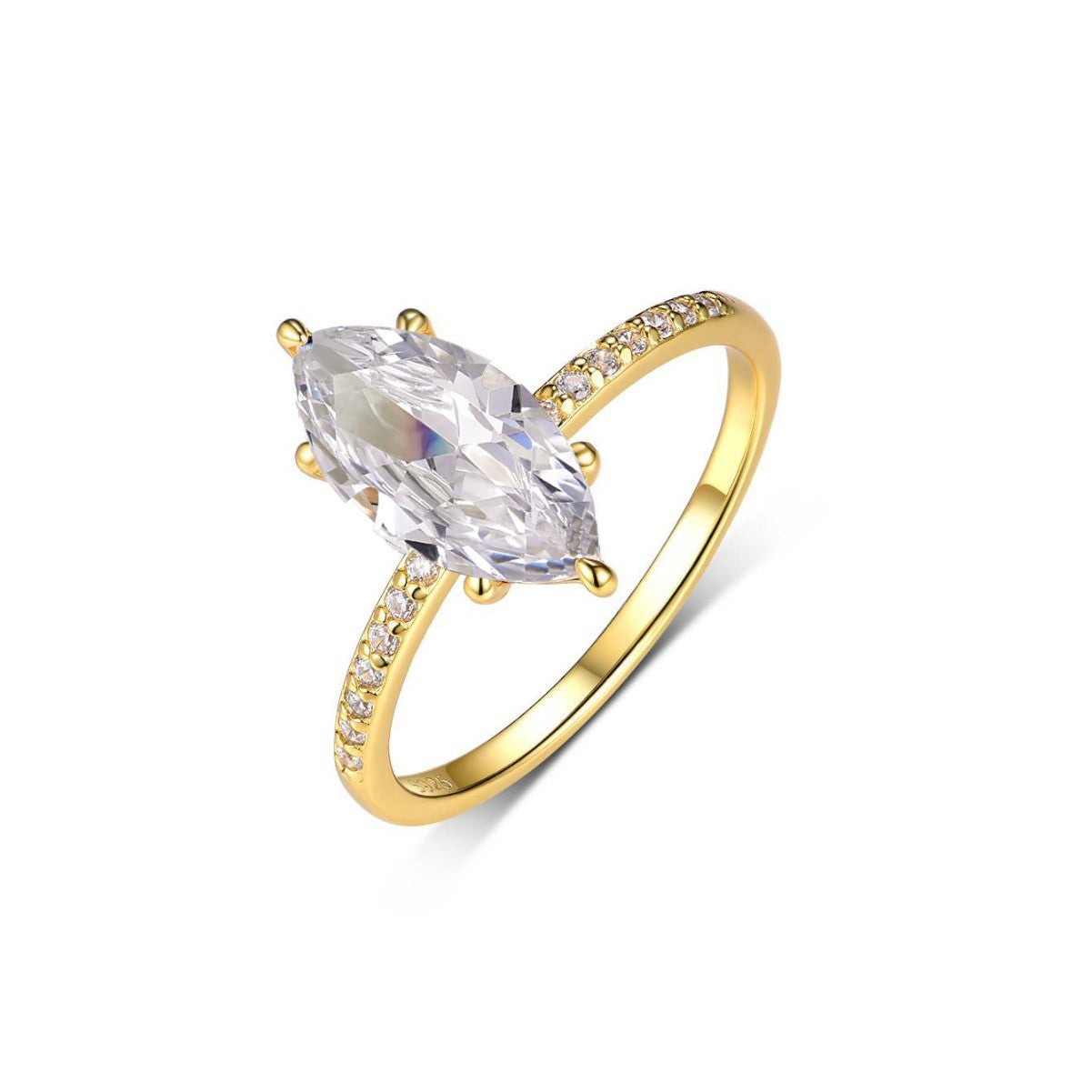 Semi-Permanent French Marquise-Cut Pave Moissanite Ring