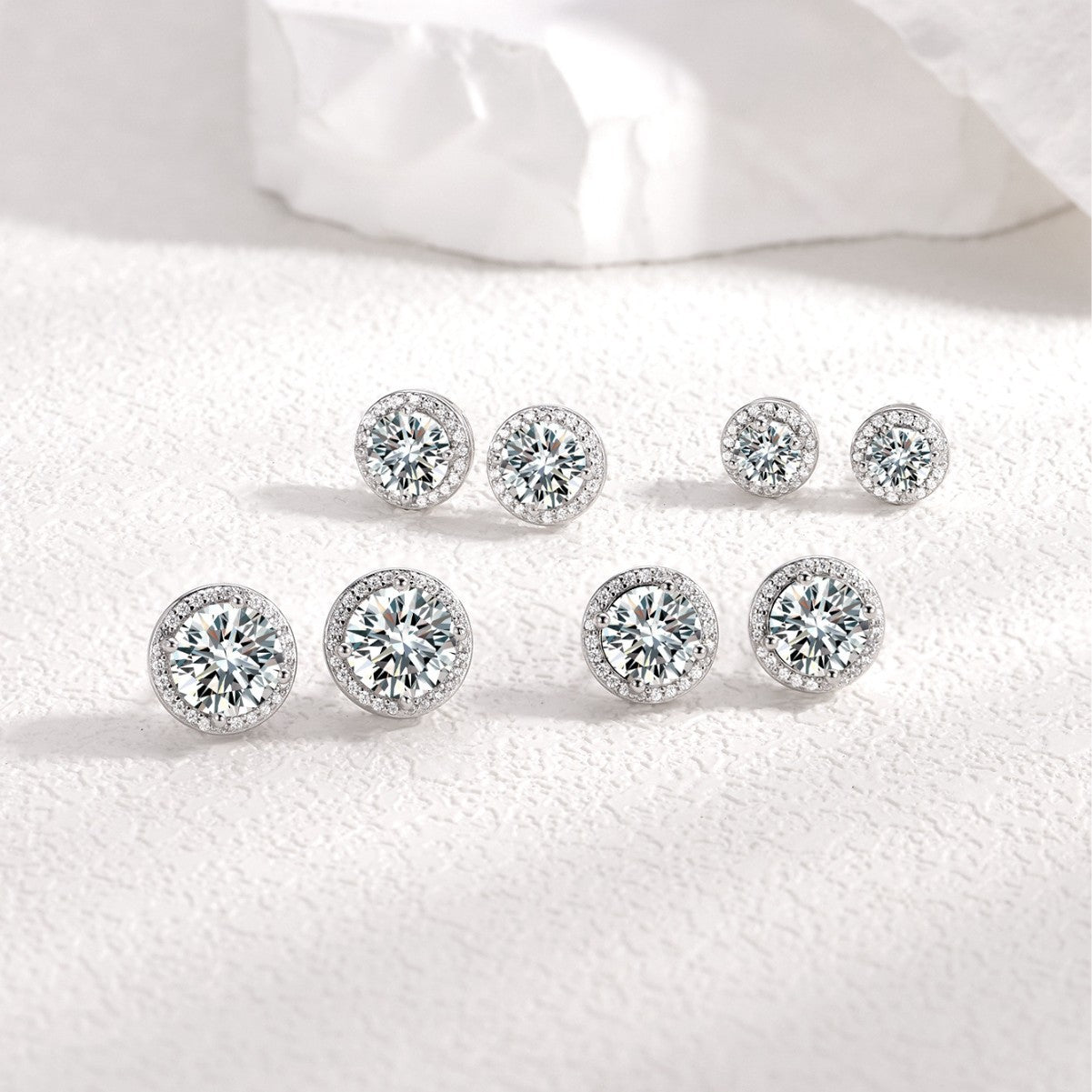 Round Rock Candy Moissanite Stud Earrings