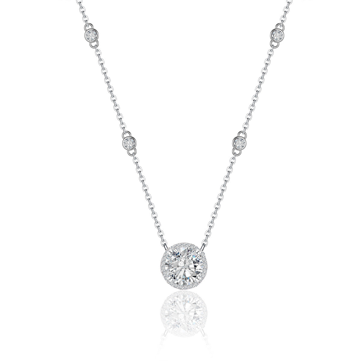 Round "Twinkling Starlight" Moissanite Pendant