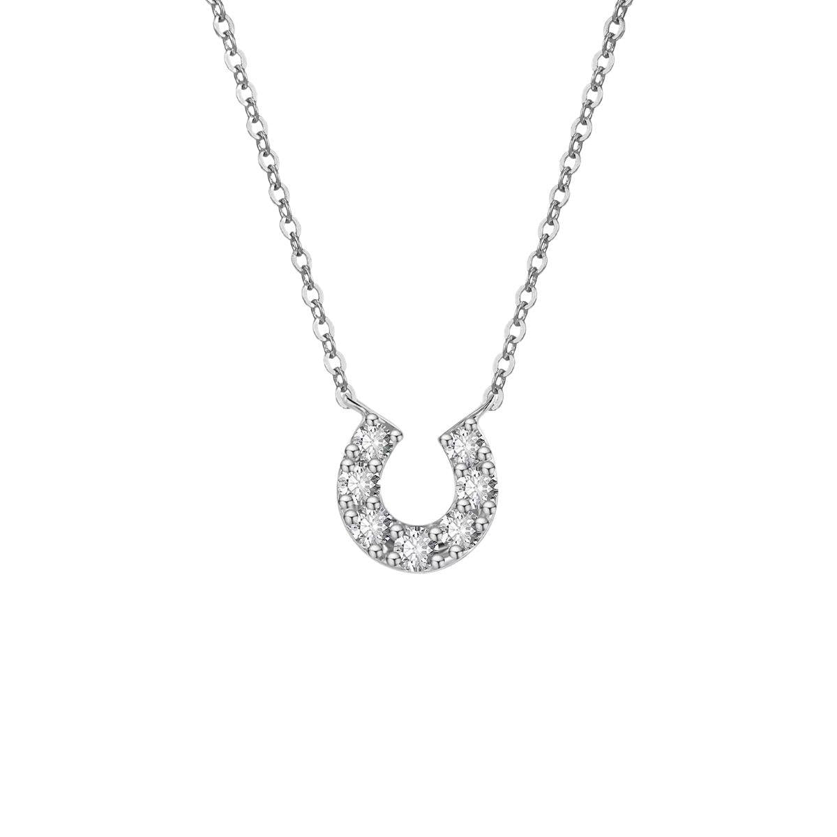 Simple U-shaped moissanite necklace