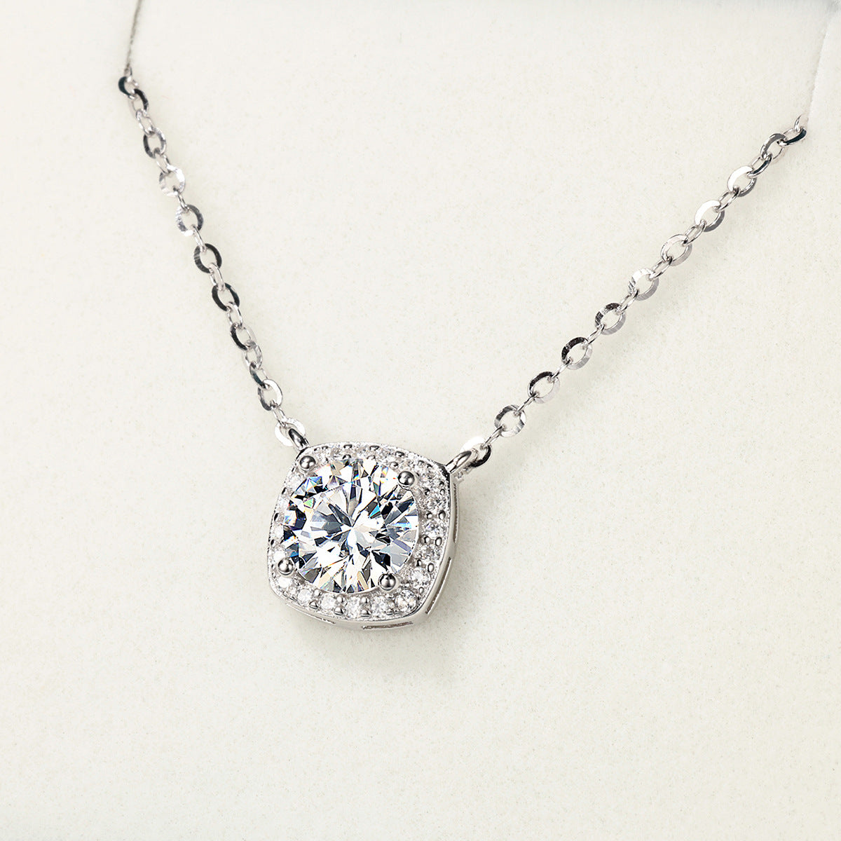 Classic Sugar-Cube Moissanite Necklace
