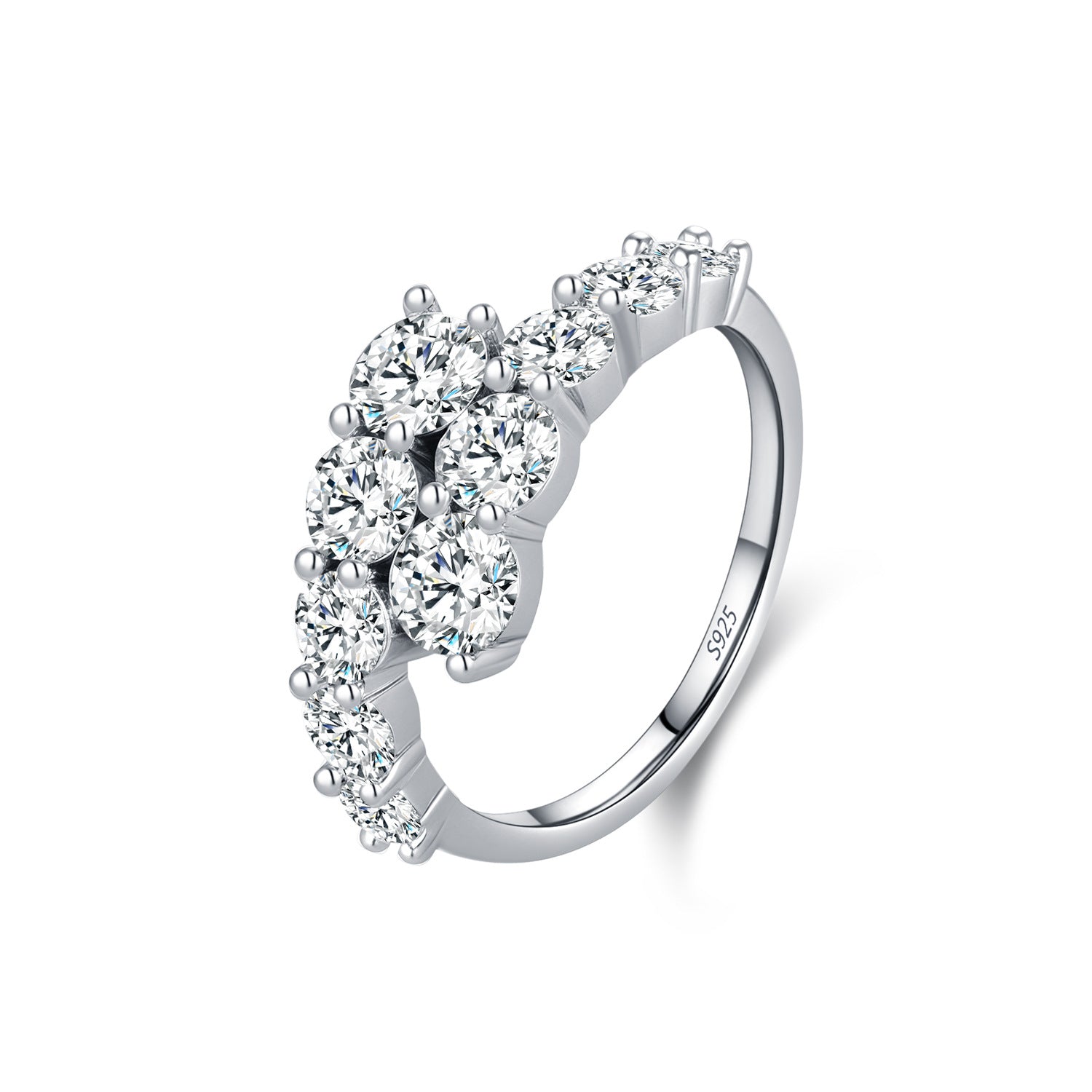 Minimalist Double-Row Moissanite Ring