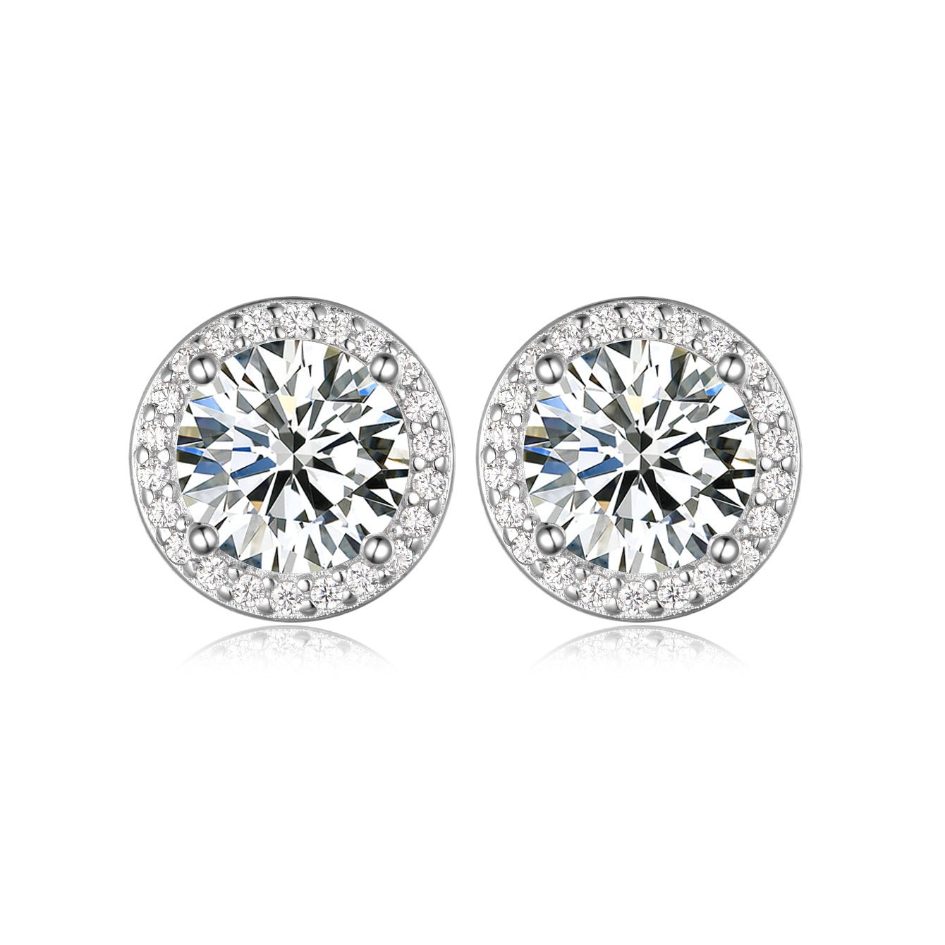 Round Rock Candy Moissanite Stud Earrings