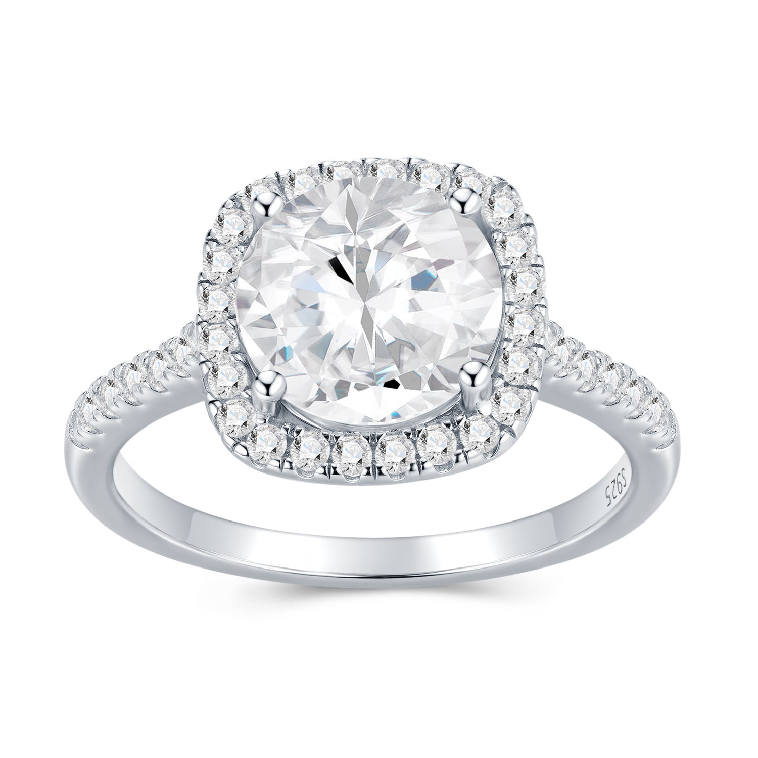 Classic Sugar-Cube Moissanite Ring