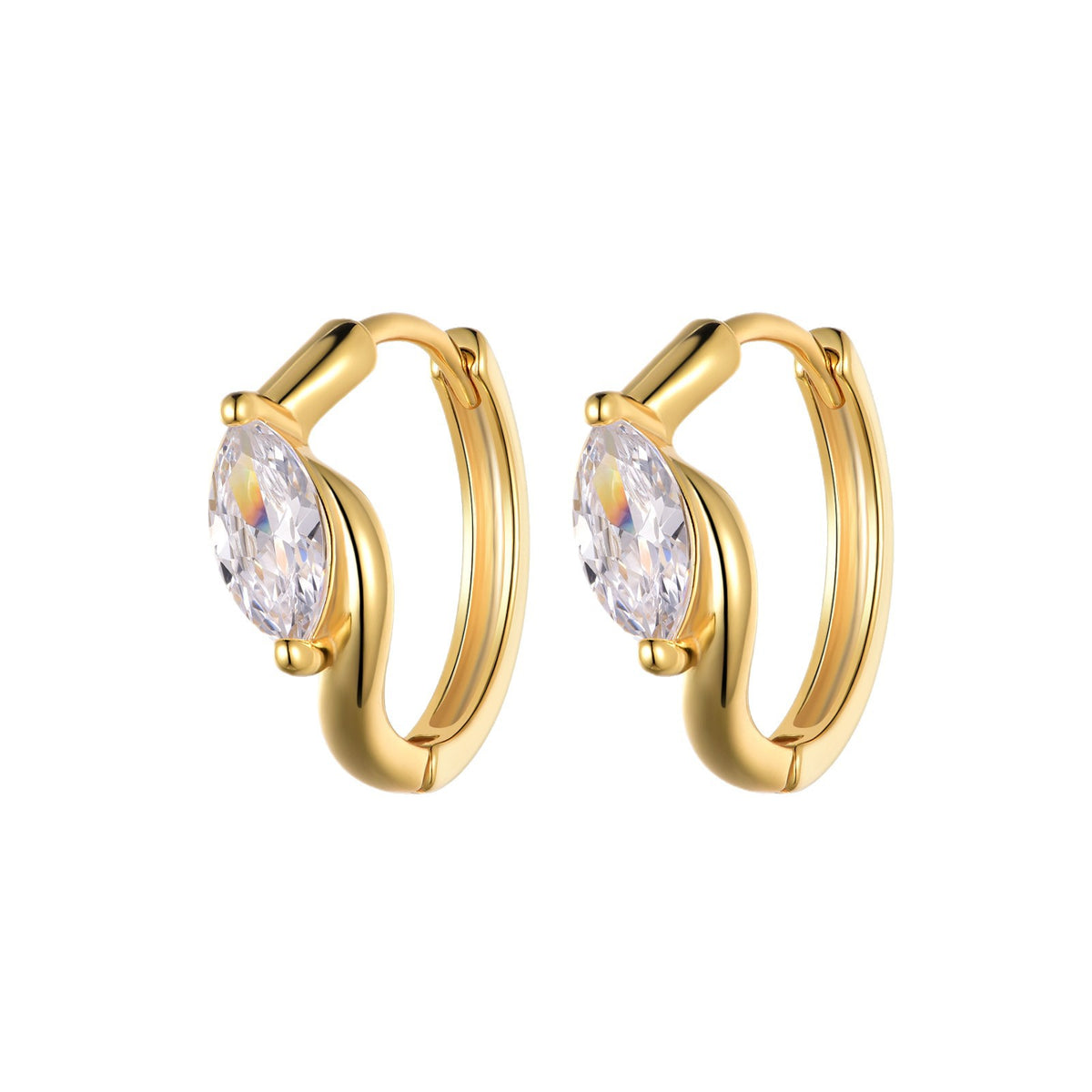 Marquise-Shaped Moissanite Snap Earrings