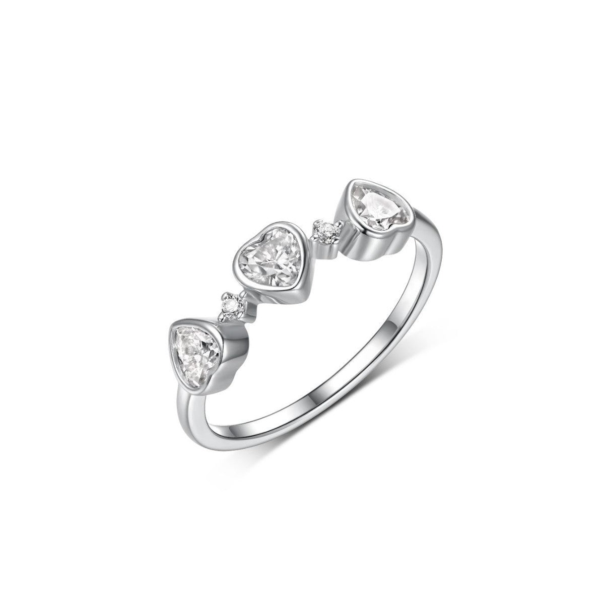Heart-Shaped Bezel-Set Moissanite Wedding Ring