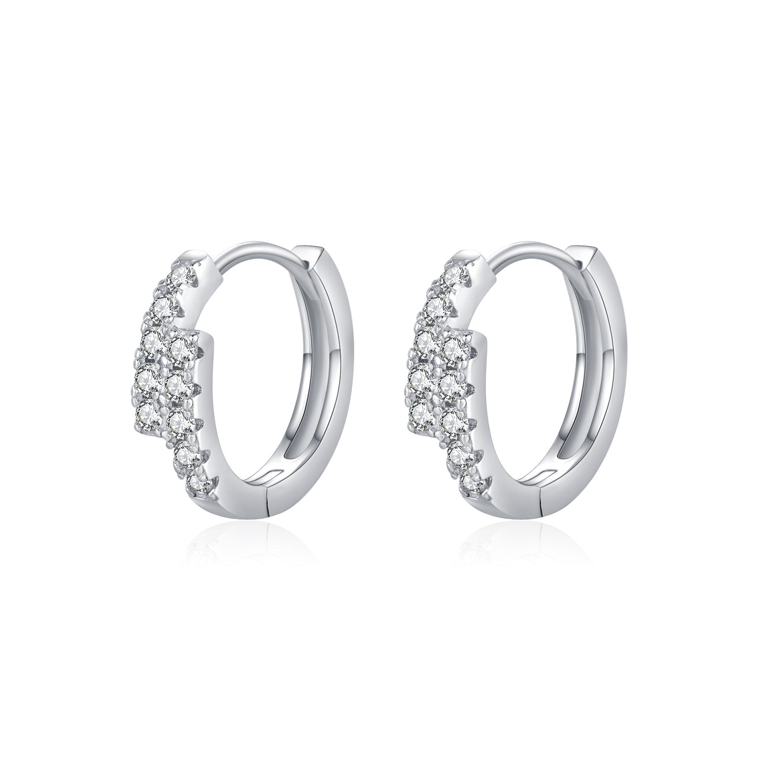 Double-Row Moissanite Hoop Earrings