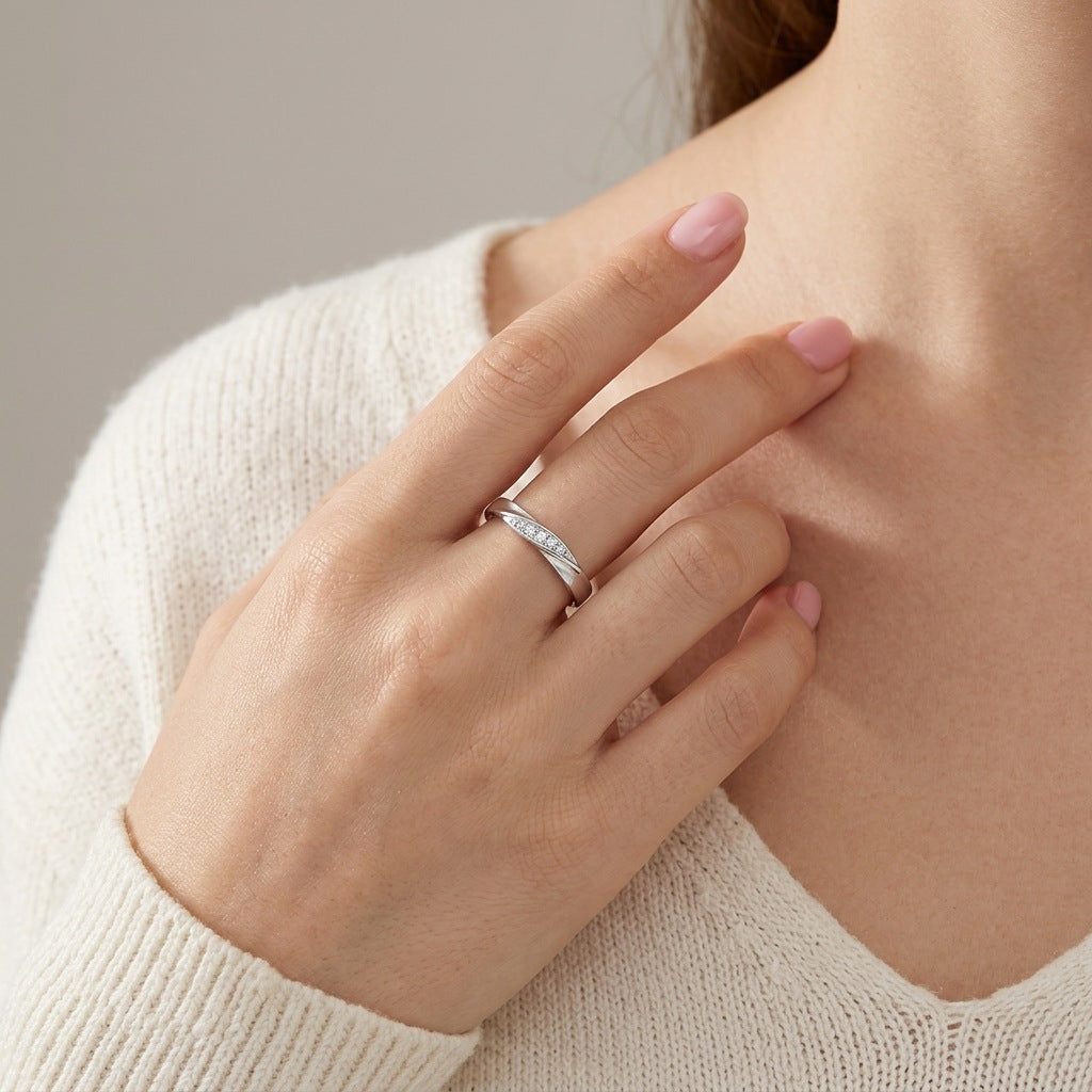Simple Twisted Couple Wedding Rings