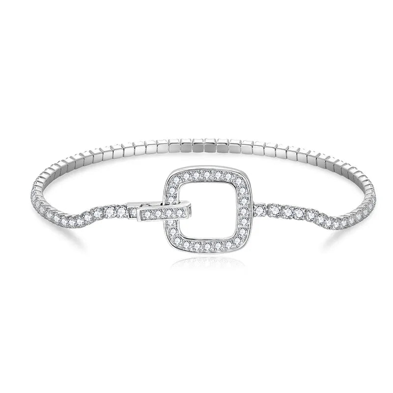 Cushion Clasp Moissanite Tennis Bracelet