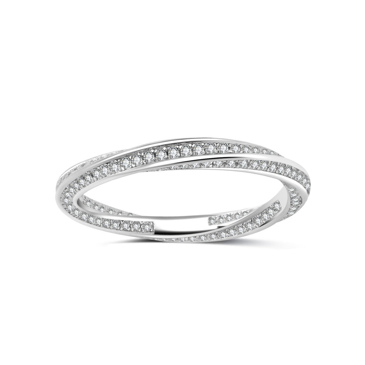 Möbius Strip Round Moissanite Ring