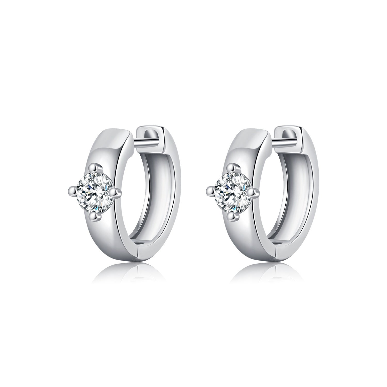 Minimalist U-Shaped Moissanite Hoop Earrings