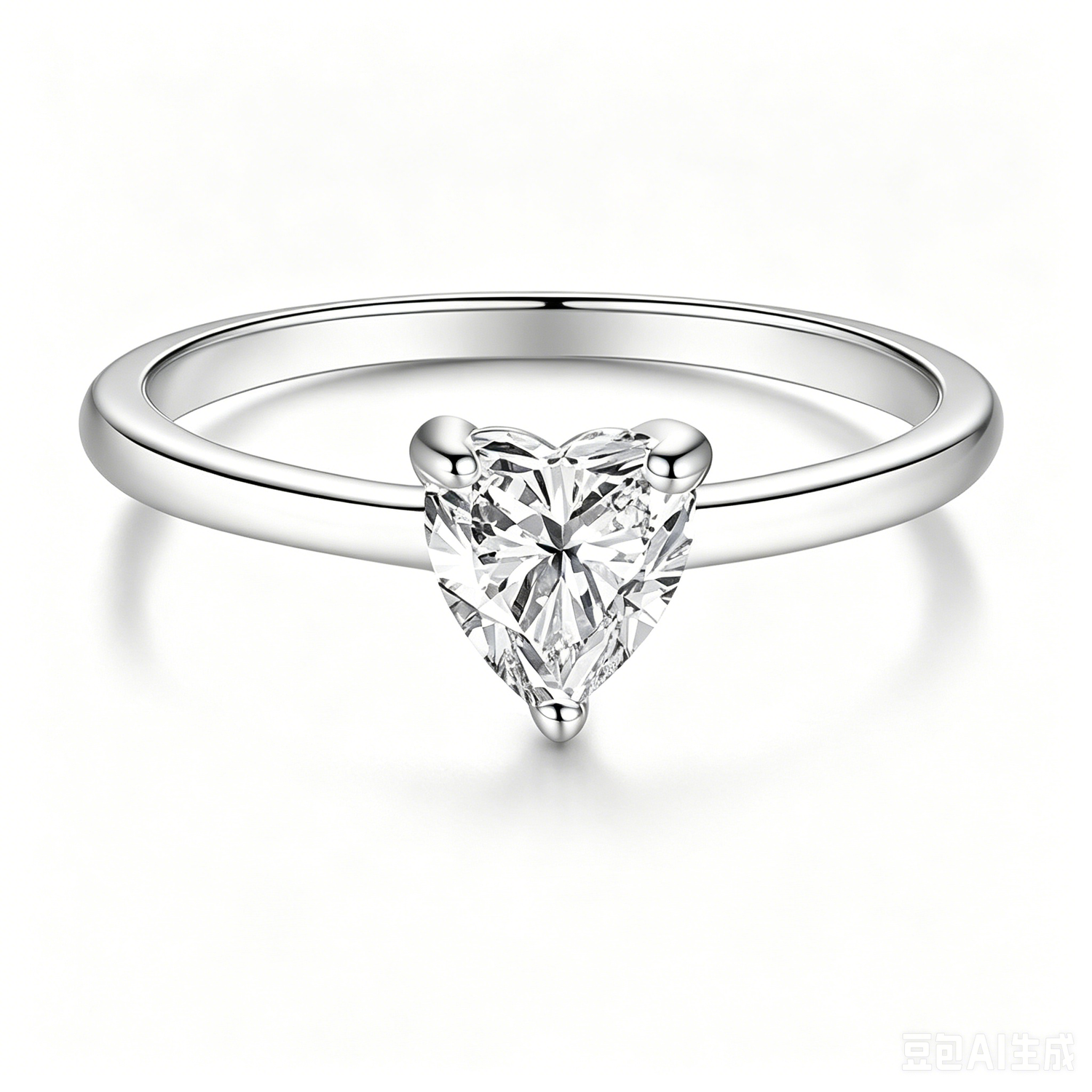 Minimalist Heart-Shaped Moissanite Ring