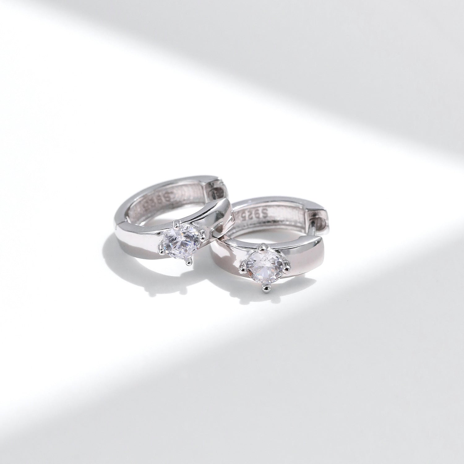 Minimalist U-Shaped Moissanite Hoop Earrings
